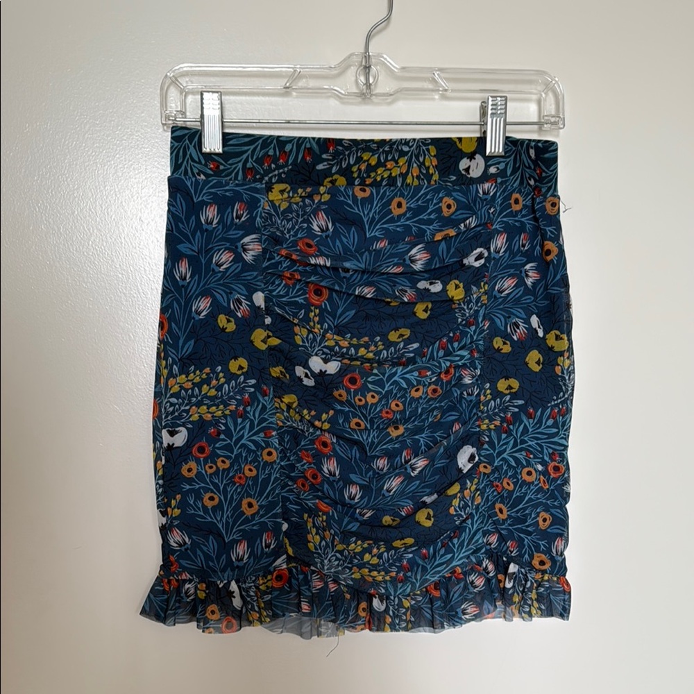 Free People Floral Print Skirt - Blue